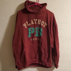 PLAYBOY Burgundy Hoodie with Teal Accents